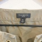 Talbots  Dress Women Green Lace up Front 3/4 Sleeve Shirt 16 Petite renaissance Photo 3