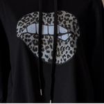 ‎Cropped Leopard Lip Hoodie Black Size L Photo 4