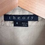 Theory Womens Linen Beige Khaki Shorter Blazer Size 4 Career Work Wear Photo 1