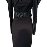 NWT! Nue by Shani Black Dress with Belt and Puff Sleeves built in shapewear Size 12 Photo 0