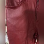Maroon Faux Leather Pants Red Size M Photo 4