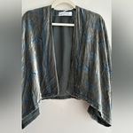 ZARA  Collection Velvet Floral Cardigan, Green/Blue, Size Medium Photo 3