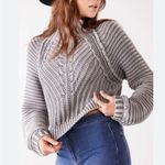 Free People Sweetheart Chunky Ribbed Knit Sweater in Tungsten Gray Size XS Photo 1