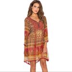Raga Red Brown Paisley Floral Tunic Mini Dress Photo 2