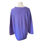 LOGO By Lori Goldstein LOGO Lori Goldstein Smiley World Purple Orange Sweater Green Smiley M Photo 3