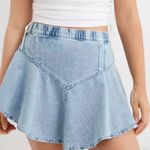 Aerie Denim Circle Mini Skirt Light Color Denim Size Medium Photo 0