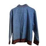 Vintage Life Style Women’s Denim Jacket Button Front Embroidered Size Medium Sk Blue Photo 4
