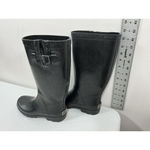 Womans Sugar Knee Length Rainboots 6 Black Rubber Photo 3