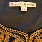 Nanette Lepore Silk Gold Metallic Embroidered Key Hole Neck Occasion Dress Sz 6 Photo 8