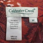 Coldwater Creek 100% Cotton Rust Red Paisley & Floral Beaded 3/4 Sleeve Top M Photo 10