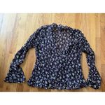 The Limited Vtg 90s Y2K Top M Whimsigoth Flare Sleeve Fairy Grunge Babydoll Purple Black Photo 2