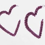 ZARA NWT Sparkly Pink Glitter Heart Earrings Photo 2