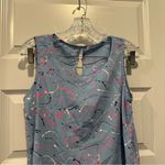 Chris & Carol  Blue Paint Splatter Scoop Neck Sleeveless Tank size Small Photo 3