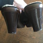 UGG Shearling Lined Black Suede Clogs Heeled Mules Photo 2