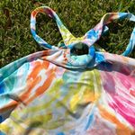 Time and True Tie dye swimsuit top with gold ring adornment Photo 1