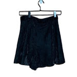 ZARA NWT Velvet High Waisted Black Shorts Size Small Photo 2