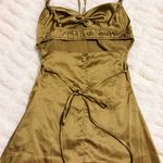 SheIn Silky Olive green mini Dress Photo 3