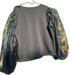 ZARA Black Sweater with Tulle Puffed Arm Details Size Medium 0264/686/800 Photo 5