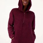 Koolaburra by UGG Brushed Back Sherpa Hoodie Pullover Fig Burgundy Sz S Red Photo 0