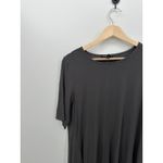 Eileen Fisher  Gray T-Shirt Tunic Dress Size PL Stretch Casual Modest Pockets Photo 2