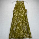 Jason Wu linen blend Silk trim Palm Print Halter Dress Green Size 10 no belt Photo 11