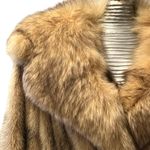 Vintage 70s Womens Genuine Blush Cross Mink Fur Coat with Fox Collar Retro 60s Black Photo 2