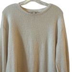 Anthropologie Eri + Ali Women's Ruffle Sleeve Cream Sweater Soft Fuzzt Size S Photo 6