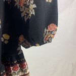 Funky Soul Long Sleeve Boho Hippie Black Floral Dress Size Medium Photo 5