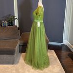 Women’s Full Length Tulle & Lace Sort Sleeve Dress with Zip Up Back Size 12 NWT Green Photo 4
