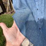 Elizabeth and James  Chambray Silk Top Size M Photo 2