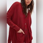 Free People NWOT  We The Free Chickadee Cardigan - Syrah red maroon - XS Photo 4