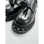 Free People  Teagan Tassel Loafers Black Leather Studded Size 7.5 Photo 4