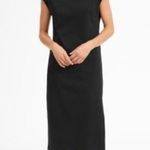 Everlane The Luxe Cotton Side-Slit Tee Dress Cap Sleeve Midi Black Size XXS Photo 0