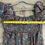 For Love & Lemons  Brittany Ditsy Blue Black Floral Long Sleeve Midi Dress NWT XL Photo 11