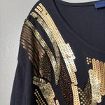 Denim 24/7 Vintage 80's Luxury Gold Sequin Glam Top Photo 3