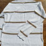 Andree by Unit  White and Tan Striped Sweater Photo 1