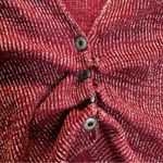 Dinwiddies Ruched Cardigan Burgundy Maroon & Silver Metallic Stretchy Cropped S Purple Photo 4