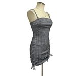 Windsor Women's Gray Black & White Gingham Plaid Mini Bodycon Dress Size S Photo 1