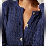 J.Crew  Odette Cable Knit Sweater Lady Jacket Cotton-Blend Bouclé Navy XS NWT Photo 1