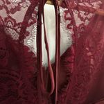 JJ's House Womens Bridesmaids Dress Formal Long Lace Size 6 Burgundy Sleeveless Photo 9