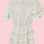 C/MEO COLLECTIVE white frilly short sleeve seersucker romper Photo 5
