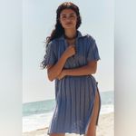 Free People  Paloma Sweater Pant Set in Blue Suede NWT Photo 2