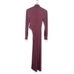 Goodtime USA Womens Long Sleeve Crew Neck Back Zip Asymmetrical Maxi Dress Purple Photo 1