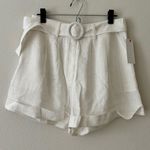 Red Dress Boutique NWT ivory linen shorts- L Photo 0