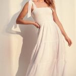 Aritzia Wilfred La Boheme smocked white dress Photo 0