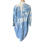 Caron Callahan Oversized Button Down Shirt Dress in Tumbled Blue Size Medium Photo 3
