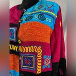 Allure Boutique Vintage Women's Novelty Art Wear Button Front Bold Sweater Sz L Black Size L Photo 6