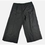 Eileen Fisher  Womens Pants Black Organic Linen Crop Side Zip Wide Leg Size Lg Photo 1