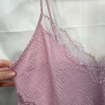Victoria's Secret Vintage women's pink fringe lace textured chemise slip dress L Photo 1