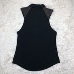 Silence + Noise  Black Sleeveless Polo Gold Shoulders Medium Photo 1